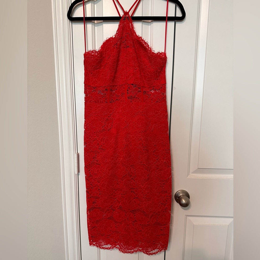 NWOT EXPRESS Red Lace Corset Dress